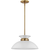 7 in. x 15 in. Pendant Fixture - White Shade - Brass Finish Thumbnail
