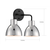 13.75 in. Vanity Light Fixture - 2-Light - Black and Nickel Finish Thumbnail