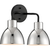 13.75 in. Vanity Light Fixture - 2-Light - Black and Nickel Finish Thumbnail