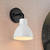 6 in. Vanity Light Fixture - 1-Light - White Shade - Black Finish Thumbnail