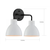 14 in. Vanity Light Fixture - 2-Light - White Shade - Black Finish Thumbnail