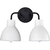 14 in. Vanity Light Fixture - 2-Light - White Shade - Black Finish Thumbnail