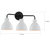 22 in. Vanity Light Fixture - 3-Light - White Shade - Black Finish Thumbnail
