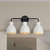 22 in. Vanity Light Fixture - 3-Light - White Shade - Black Finish Thumbnail