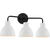 22 in. Vanity Light Fixture - 3-Light - White Shade - Black Finish Thumbnail