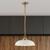 15 in. x 8 in. Pendant Fixture - White Shade - Brass Finish Thumbnail
