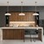 15 in. x 8 in. Pendant Fixture - White Shade - Brass Finish Thumbnail