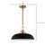 15 in. x 8 in. Pendant Fixture - Black Shade - Brass Finish Thumbnail