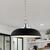 15 in. x 8 in. Pendant Fixture - Black Shade - Nickel Finish Thumbnail