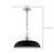 15 in. x 8 in. Pendant Fixture - Black Shade - Nickel Finish Thumbnail