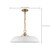 20 in. x 8 in. Pendant Fixture - White Shade - Brass Finish Thumbnail