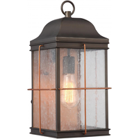 17 in. Outdoor Wall Sconce Fixture - Seeded Glass - Bronze Finish - Howell Collection - 240 Lumens - 60 Watt - 2700 Kelvin - Comes with (1) Incandescent Bulb - Medium Base - 120 Volt - Nuvo 60-5833