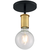 5 in. Semi-Flush Mount Ceiling Light Fixture - Black and Brass Finish Thumbnail