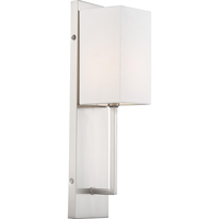 18 in. x 4.5 in. Wall Sconce Fixture - White Shade - Nickel Finish - Vesey Collection - Uses (1) Incandescent or LED Bulb - Candelabra Base - 120 Volt - Nuvo 60-6691