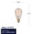 25 Watt - Edison Bulb - Incandescent Vintage Light Bulb - 35 Lumens - 3.8 in. x 2 in.  Thumbnail