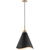 16 in. x 8 in. Pendant Fixture - Black Shade - Brass Finish Thumbnail