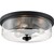 15 in. Flush Mount Ceiling Fixture - Clear Glass - Black Finish Thumbnail