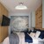 15 in. Semi-Flush Mount Ceiling Light Fixture - White Shade - Brass Finish Thumbnail