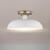 15 in. Semi-Flush Mount Ceiling Light Fixture - White Shade - Brass Finish Thumbnail