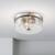 13 in. Flush Mount Ceiling Fixture - Clear Glass - Nickel Finish Thumbnail