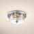 15 in. Flush Mount Ceiling Light Fixture - Clear Seeded Glass - Nickel Finish Thumbnail