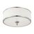 15 in. Flush Mount Ceiling Light Fixture - White Glass - Nickel Finish Thumbnail