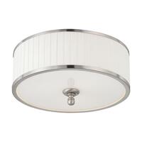 15 in. Flush Mount Ceiling Light Fixture - White Glass - Nickel Finish - Candice Collection - Uses (3) Incandescent or LED Bulbs - Medium Base - 120 Volt - Nuvo 60-4741