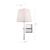 6 in. Vanity Light Fixture - 1-Light - White Fabric Shade - Nickel Finish Thumbnail