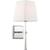 6 in. Vanity Light Fixture - 1-Light - White Fabric Shade - Nickel Finish Thumbnail