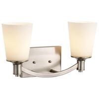 16 in. Vanity Light Fixture - 2-Light - Glass Shade - Nickel Finish - Laguna Collection - Uses (2) Incandescent or LED Bulbs - Medium Base - 120 Volt - Nuvo 60-5822