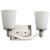 16 in. Vanity Light Fixture - 2-Light - Glass Shade - Nickel Finish Thumbnail