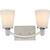16 in. Vanity Light Fixture - 2-Light - Glass Shade - Nickel Finish Thumbnail