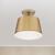 10 in. Semi-Flush Mount Ceiling Light Fixture - Brass Shade - Brass Finish Thumbnail