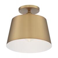 10 in. Semi-Flush Mount Ceiling Light Fixture - Brass Shade - Brass Finish - Motif Collection - Uses (1) Incandescent or LED Bulb - Medium Base - 120 Volt - Nuvo 60-7322