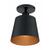 7 in. Semi-Flush Mount Ceiling Light Fixture - Black Shade - Black Finish Thumbnail