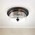 15 in. Flush Mount Ceiling Light Fixture - Clear Seeded Glass - Black Finish Thumbnail