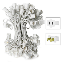 50 ft. - C9 Christmas String Lights - 50 Sockets - 12 in. Spacing - White Wire - SPT-1 - 18 Gauge Copper - Male to Female - Commercial Duty - Indoor/Outdoor - Christmas Lite Co. 10320