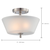 13 in. Semi-Flush Mount Ceiling Light Fixture - Frosted Glass - Nickel Finish Thumbnail