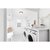 13.5 in. Flush Mount Ceiling Fixture - White Shade - Nickel Finish Thumbnail