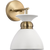 11 in. x 7 in. Wall Sconce Fixture - White Shade - Brass Finish Thumbnail