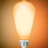 800 Lumens - 8.5 Watt - LED Edison Filament Bulb - Warm Dimming 3000 to 1800 Kelvin - 5.1 in. x 2.8 in. - Opal Finish - 60 Watt Equal - 90 CRI - 120 Volt - PLT-13541