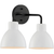 14 in. Vanity Light Fixture - 2-Light - White Shade - Black Finish Thumbnail
