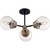 23 in. Semi-Flush Mount Ceiling Light Fixture - Clear Glass - Black and Brass Finish Thumbnail
