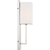 18 in. x 4.5 in. Wall Sconce Fixture - White Fabric Shade - Nickel Finish Thumbnail