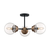 23 in. Semi-Flush Mount Ceiling Light Fixture - Clear Glass - Black and Brass Finish Thumbnail
