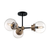 23 in. Semi-Flush Mount Ceiling Light Fixture - Clear Glass - Black and Brass Finish Thumbnail