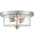13 in. Flush Mount Ceiling Light Fixture - Clear Seeded Glass - Nickel Finish Thumbnail
