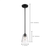 7 in. x 5 in. Pendant Fixture - Clear Seeded Glass - Black Finish Thumbnail