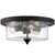 15 in. Flush Mount Ceiling Light Fixture - Clear Seeded Glass - Black Finish Thumbnail