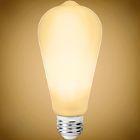 600 Lumens - 6 Watt - 2700 Kelvin - LED Edison Filament Bulb - 5.5 in. x 2.5 in. - Opal Finish - 60 Watt Equal - 120 Volt - PLT-13266